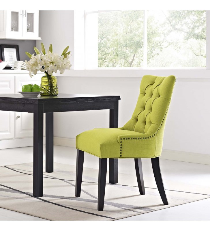 Regent Tufted Fabric Dining Side Chair in Wheatgrass - Lexmod