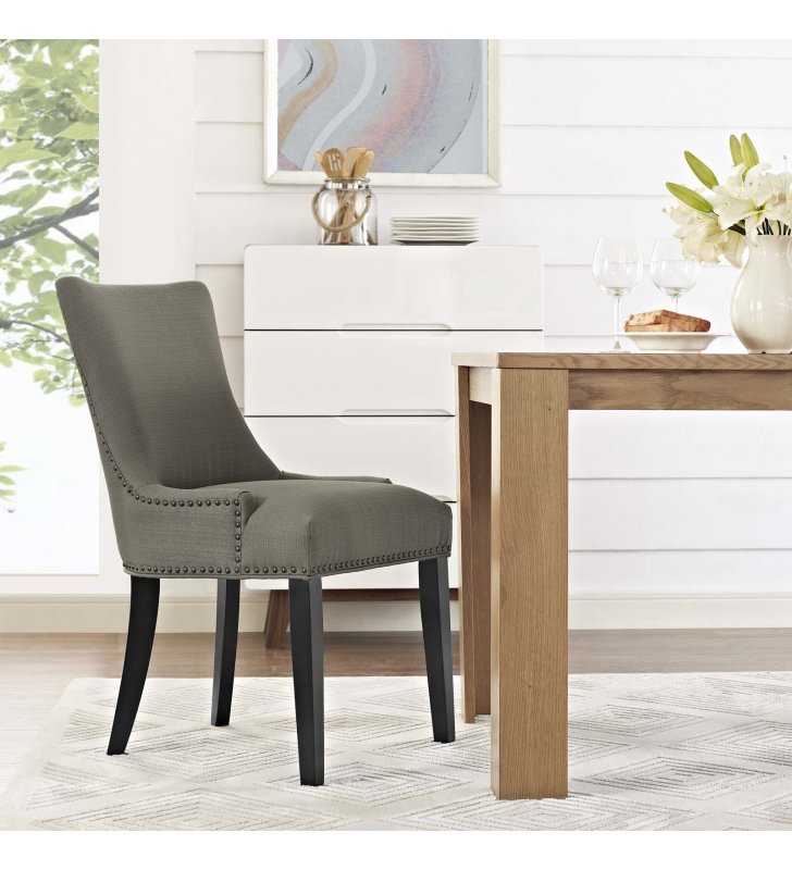 Marquis Fabric Dining Chair in Granite - Lexmod