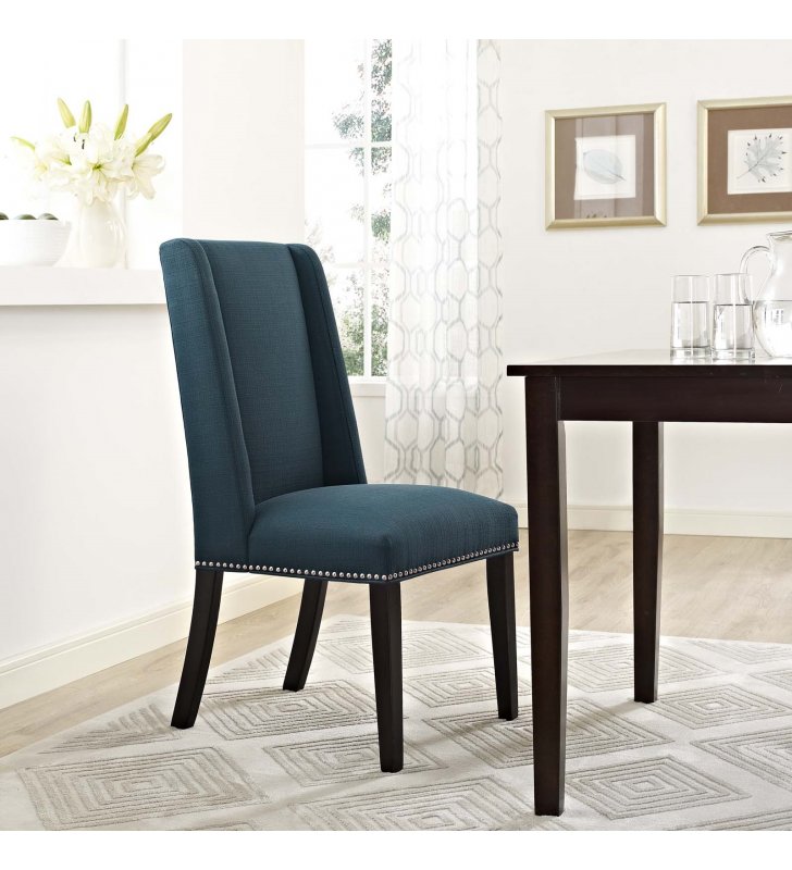 Baron Fabric Dining Chair in Azure - Lexmod