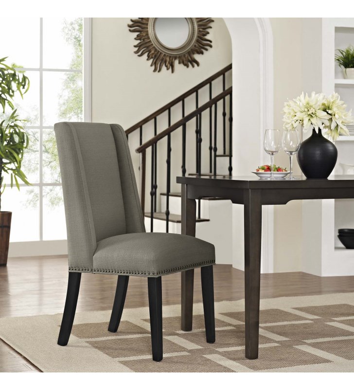 Baron Fabric Dining Chair in Granite - Lexmod
