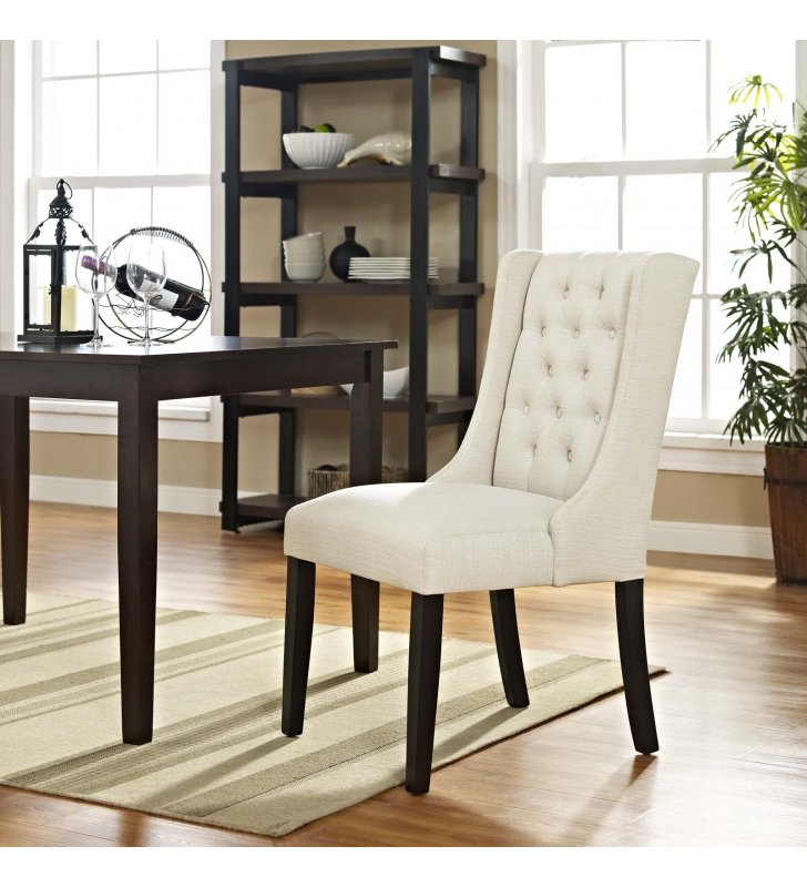Baronet Fabric Dining Chair in Beige - Lexmod