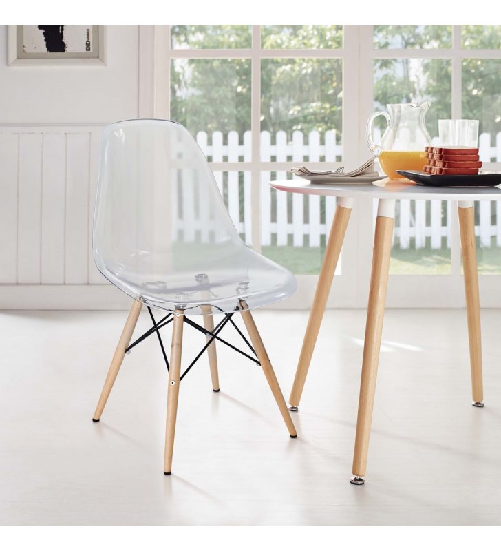 Pyramid Dining Side Chair in Clear - Lexmod