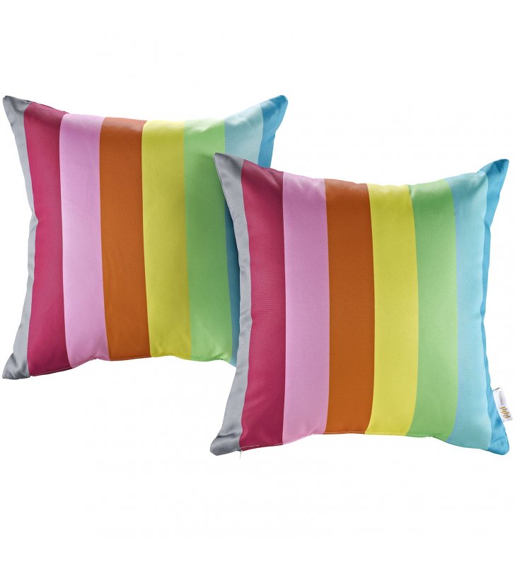 Modway Two Piece Outdoor Patio Pillow Set in Rainbow - Lexmod