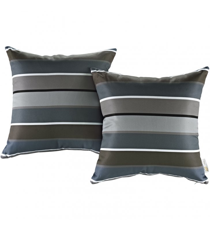 Modway Two Piece Outdoor Patio Pillow Set in Stripe - Lexmod