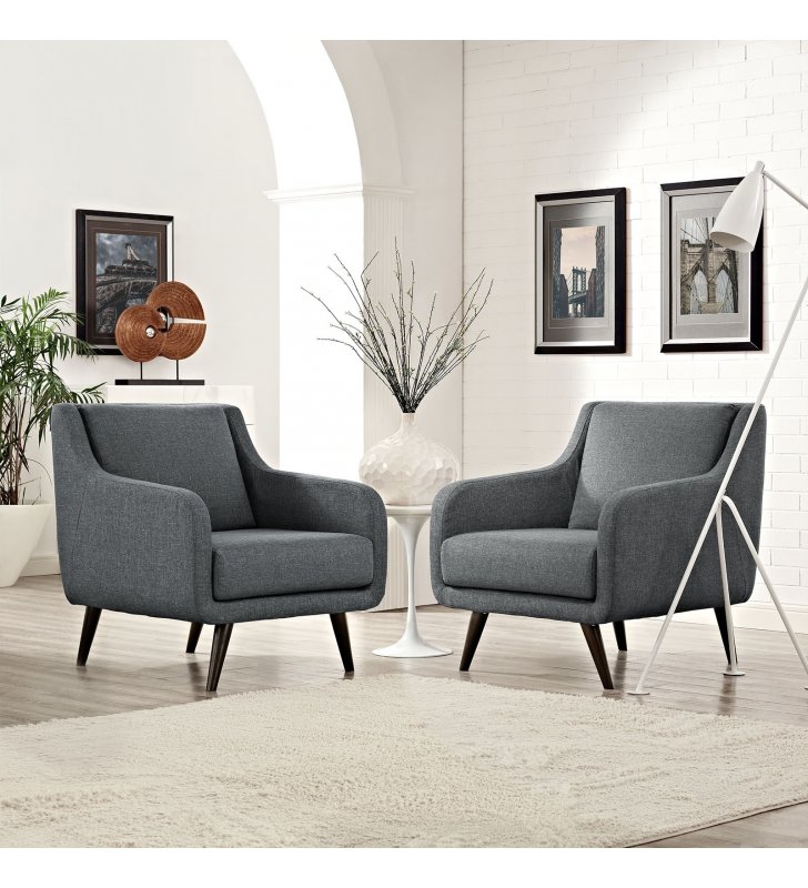 Verve Armchairs Set of 2 in Gray - Lexmod