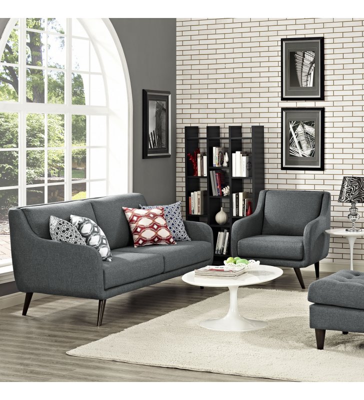 Verve Living Room Set Set of 2 in Gray - Lexmod