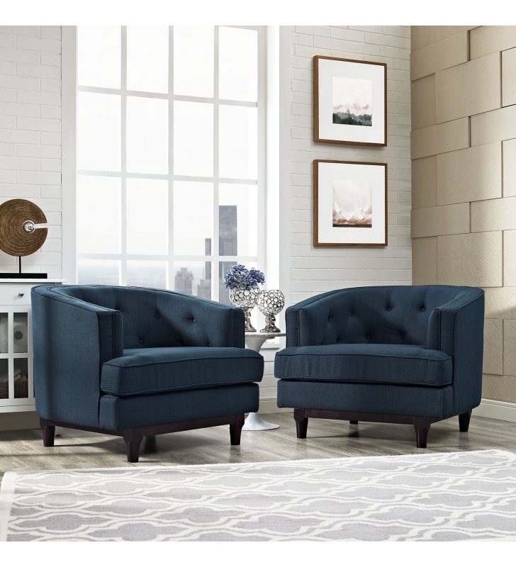 Coast Armchairs Set of 2 in Azure - Lexmod