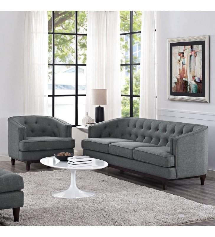 Coast Living Room Set Set of 2 in Gray - Lexmod