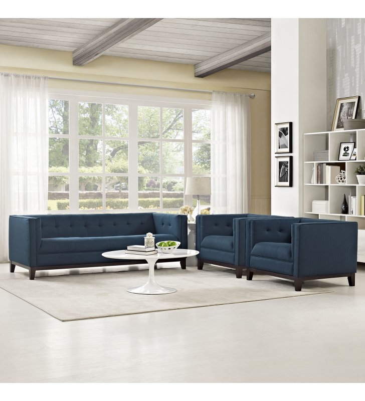 Serve Living Room Set Set of 3 in Azure - Lexmod