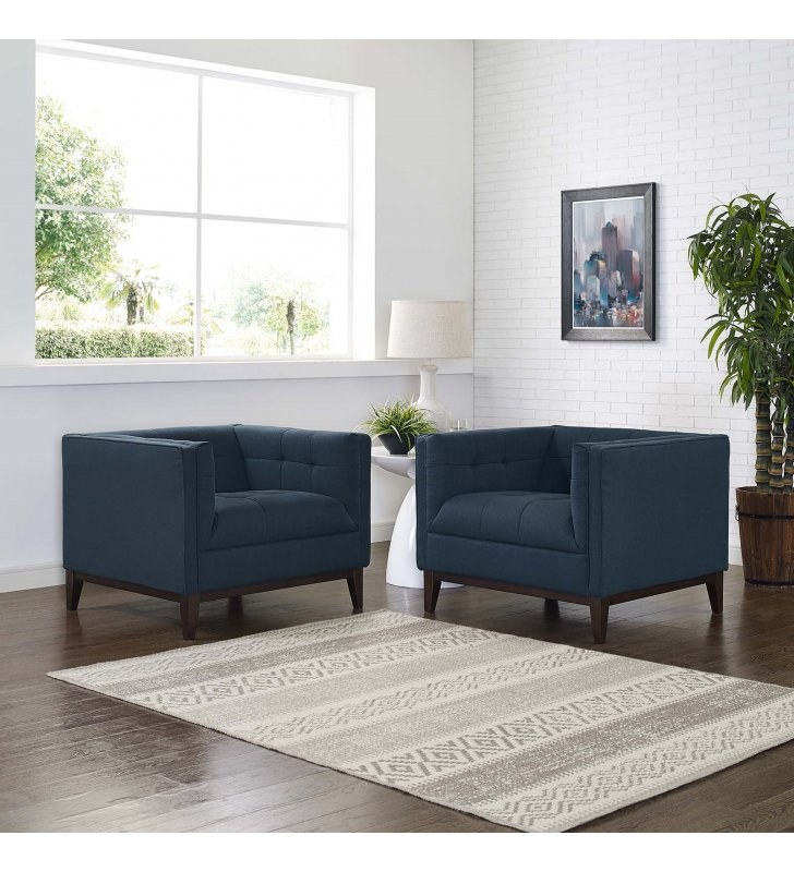 Serve Armchairs Set of 2 in Azure - Lexmod