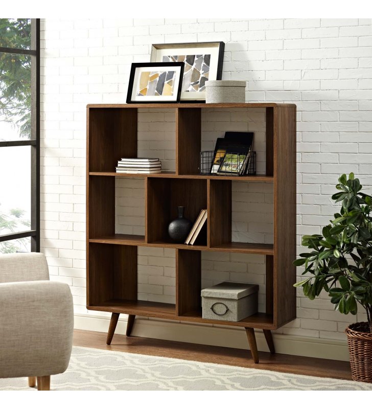 Transmit Bookcase in Walnut - Lexmod