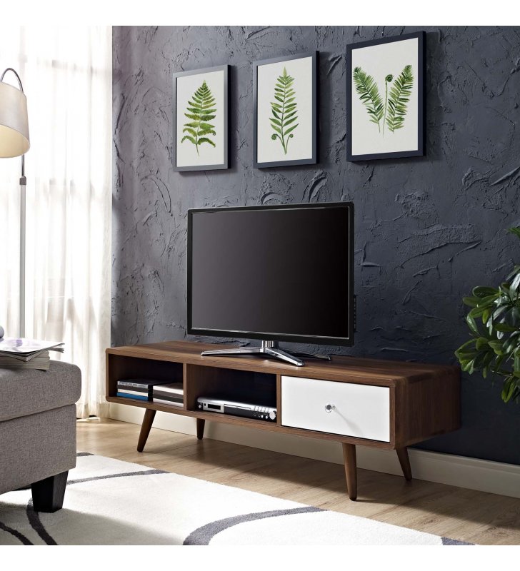 Transmit 55‚Äù TV Stand in Walnut White - Lexmod