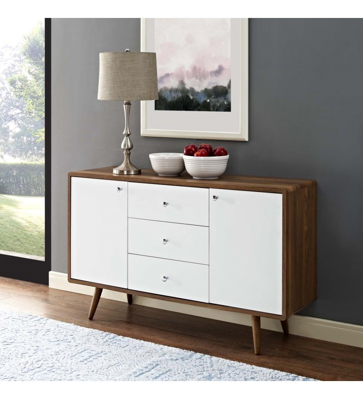 Transmit Sideboard in Walnut White - Lexmod