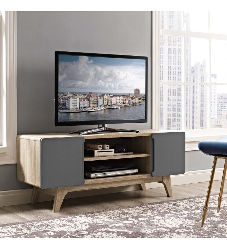 Tread 47" TV Stand in Natural Gray - Lexmod