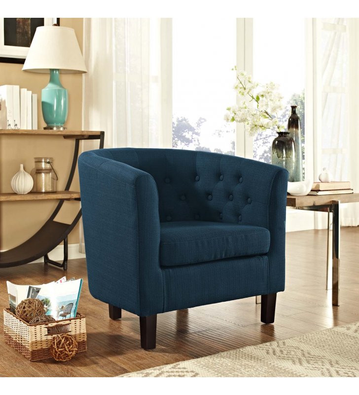 Prospect Upholstered Fabric Armchair in Azure - Lexmod