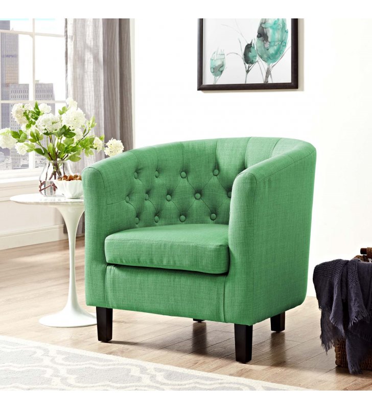 Prospect Upholstered Fabric Armchair in Kelly Green - Lexmod
