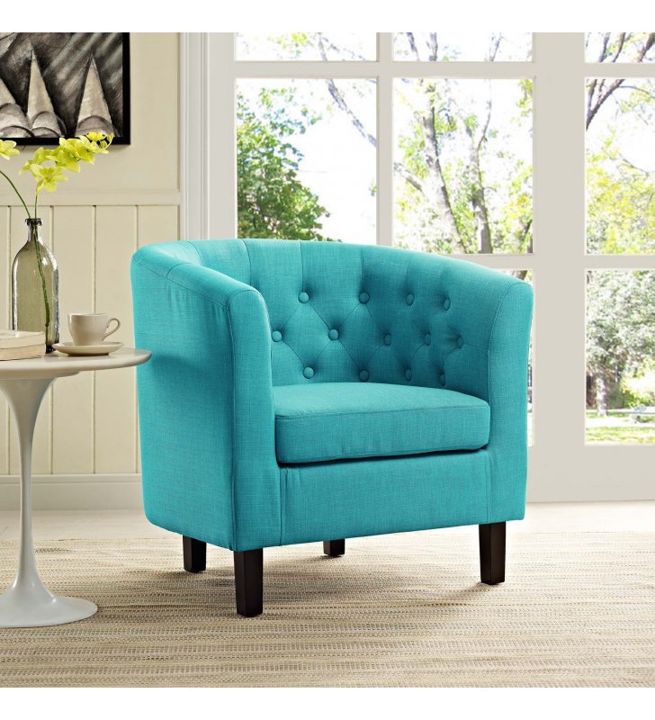 Prospect Upholstered Fabric Armchair in Pure Water - Lexmod