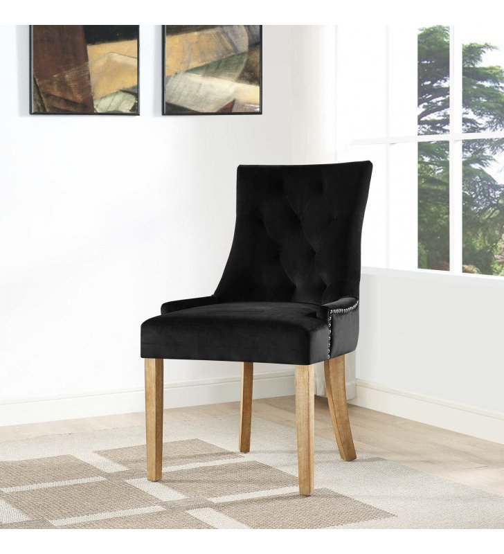 Pose Performance Velvet Dining Chair in Black - Lexmod