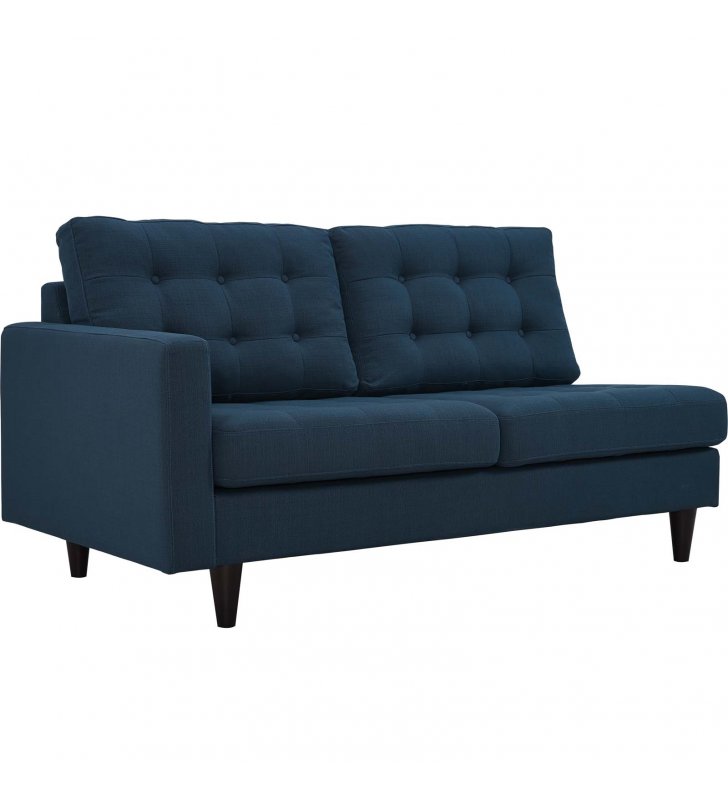 Empress Left-Facing Upholstered Fabric Loveseat in Azure - Lexmod