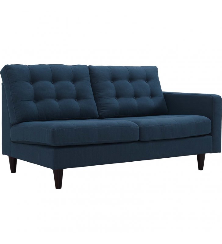 Empress Right-Facing Upholstered Fabric Loveseat in Azure - Lexmod