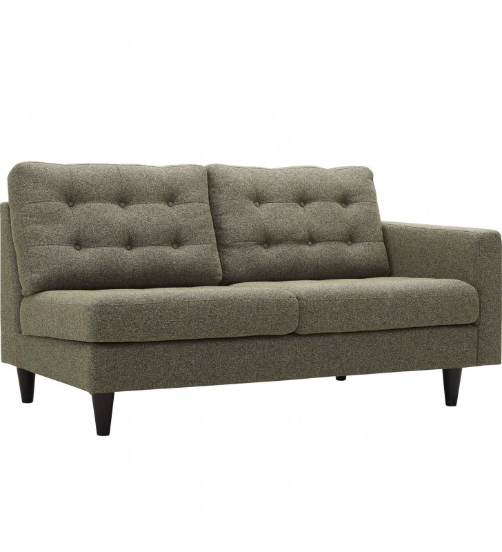 Empress Right-Facing Upholstered Fabric Loveseat in Oatmeal - Lexmod