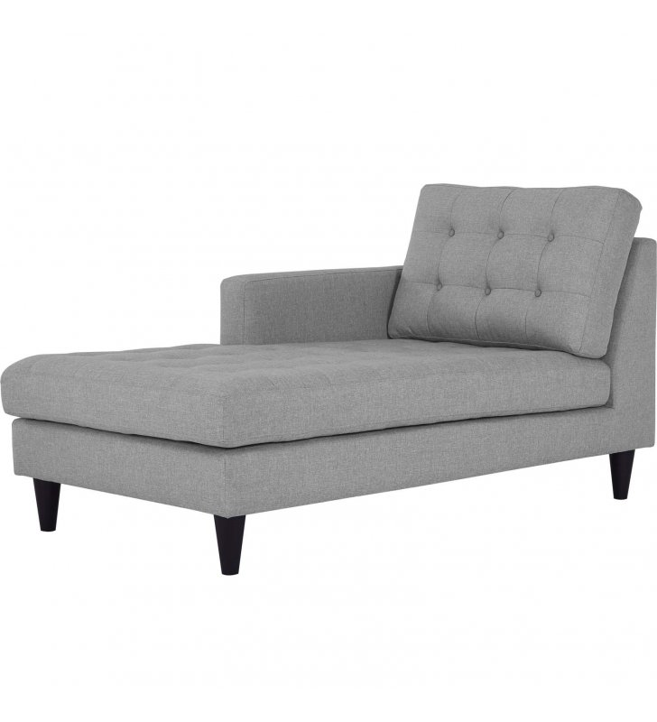Empress Left-Arm Upholstered Fabric Chaise in Light Gray - Lexmod