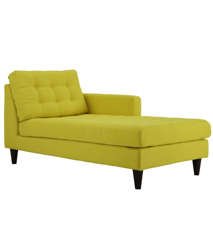 Empress Right-Arm Upholstered Fabric Chaise in Sunny - Lexmod