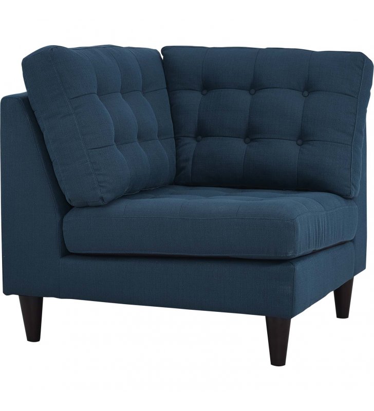 Empress Upholstered Fabric Corner Sofa in Azure - Lexmod