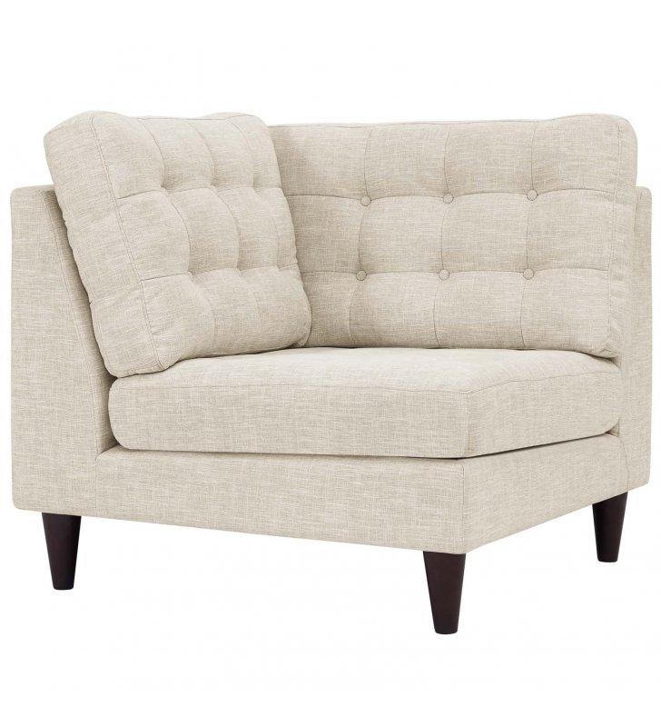 Empress Upholstered Fabric Corner Sofa in Beige - Lexmod