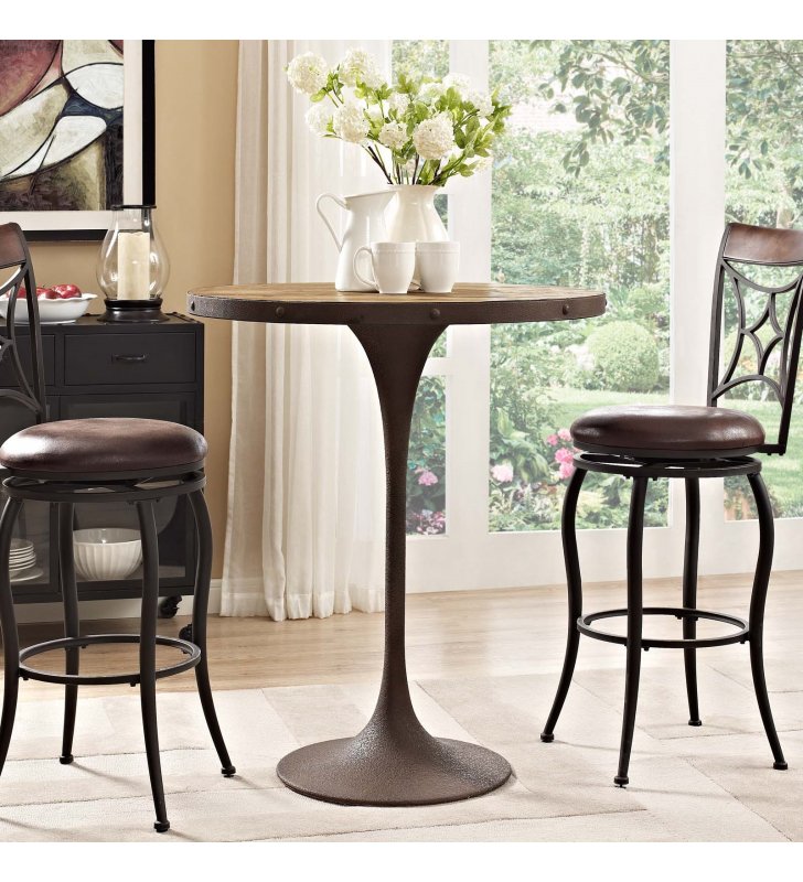 Drive Wood Bar Table in Brown - Lexmod