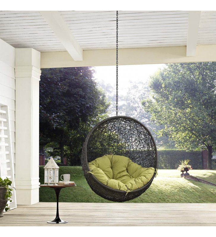 Hide Outdoor Patio Swing Chair Without Stand in Gray Peridot - Lexmod