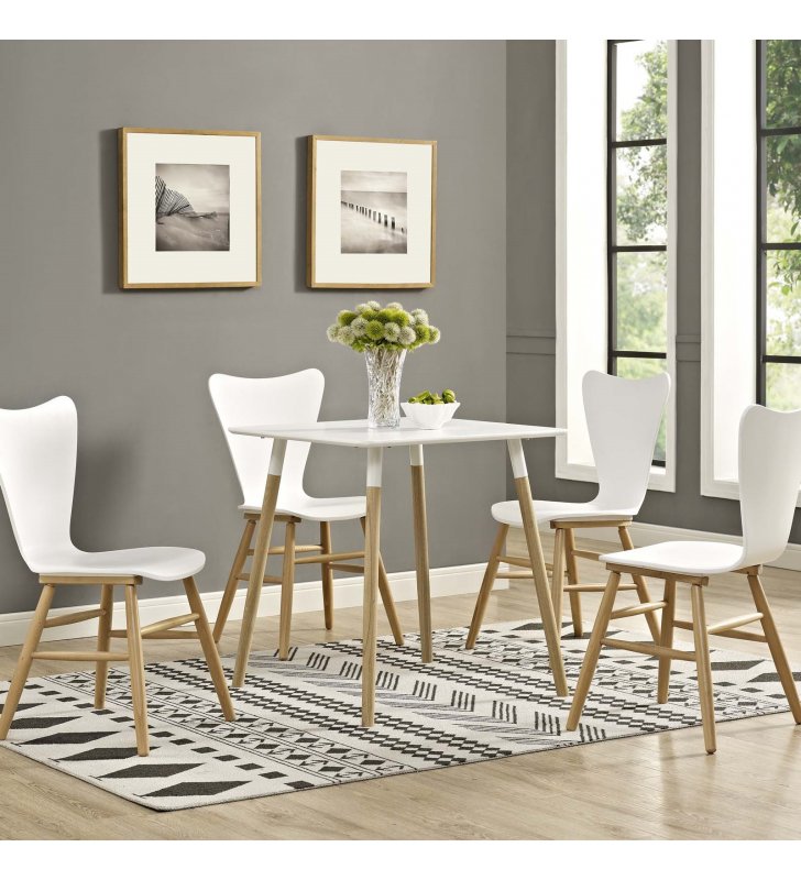 Continuum 28" Square Dining Table in White - Lexmod