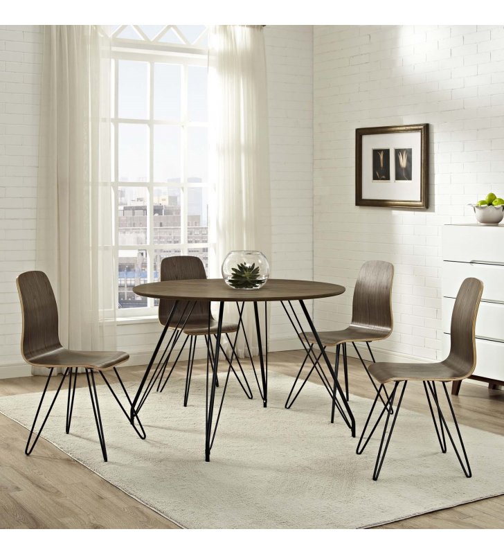 Satellite Circular Dining Table in Walnut - Lexmod