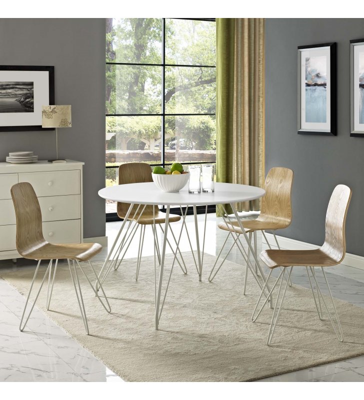 Satellite Circular Dining Table in White - Lexmod