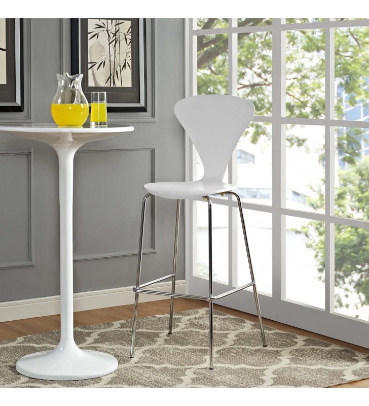Passage Dining Bar Stool in White - Lexmod