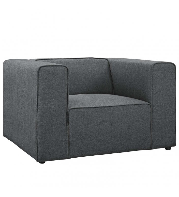 Mingle Upholstered Fabric Armchair in Gray - Lexmod