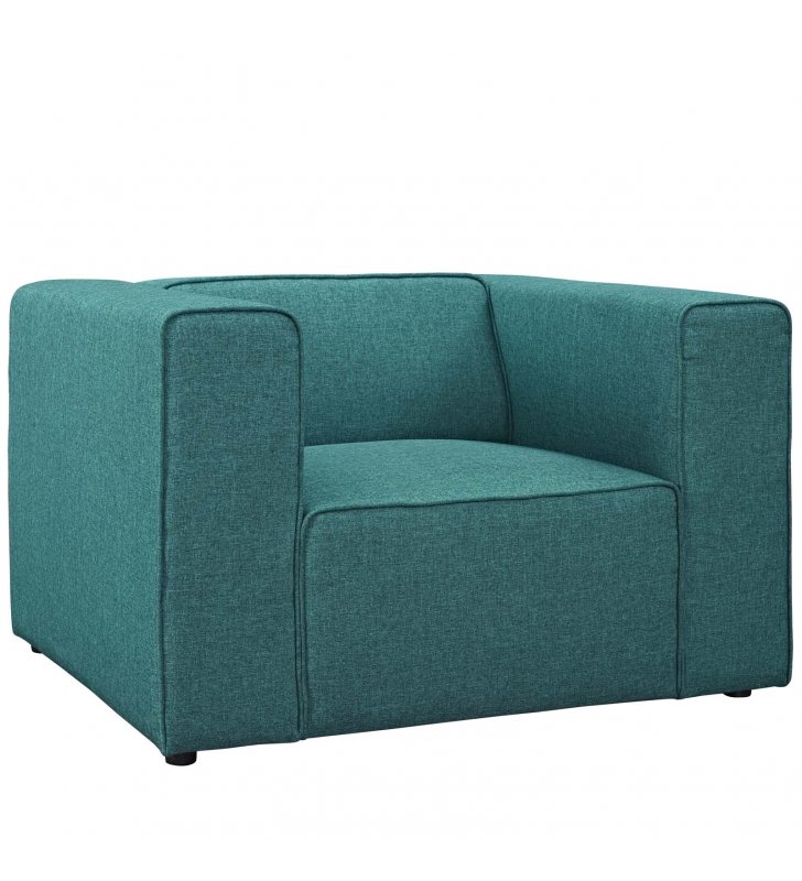 Mingle Upholstered Fabric Armchair in Teal - Lexmod