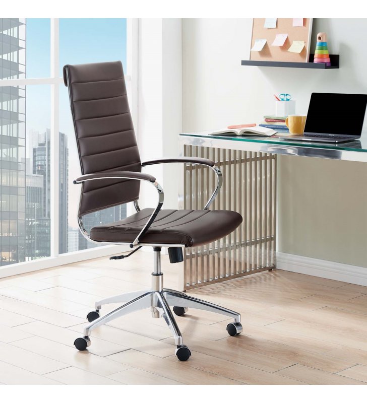 Jive Highback Office Chair in Brown - Lexmod