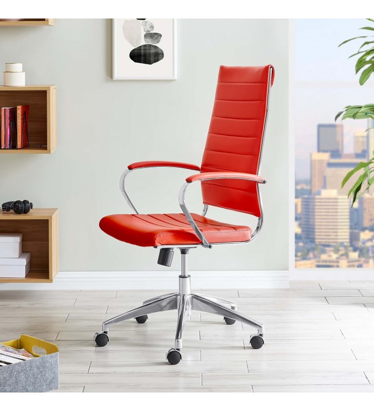 Jive Highback Office Chair in Red - Lexmod