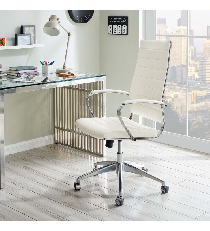 Jive Highback Office Chair in White - Lexmod