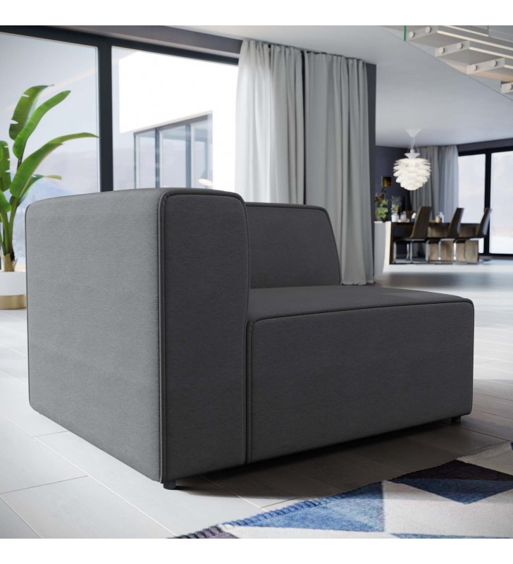 Mingle Fabric Left-Facing Sofa in Gray - Lexmod