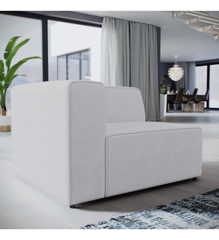 Mingle Fabric Left-Facing Sofa in White - Lexmod
