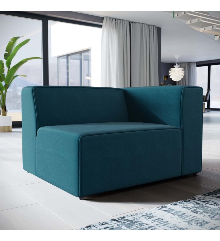 Mingle Fabric Right-Facing Sofa in Blue - Lexmod
