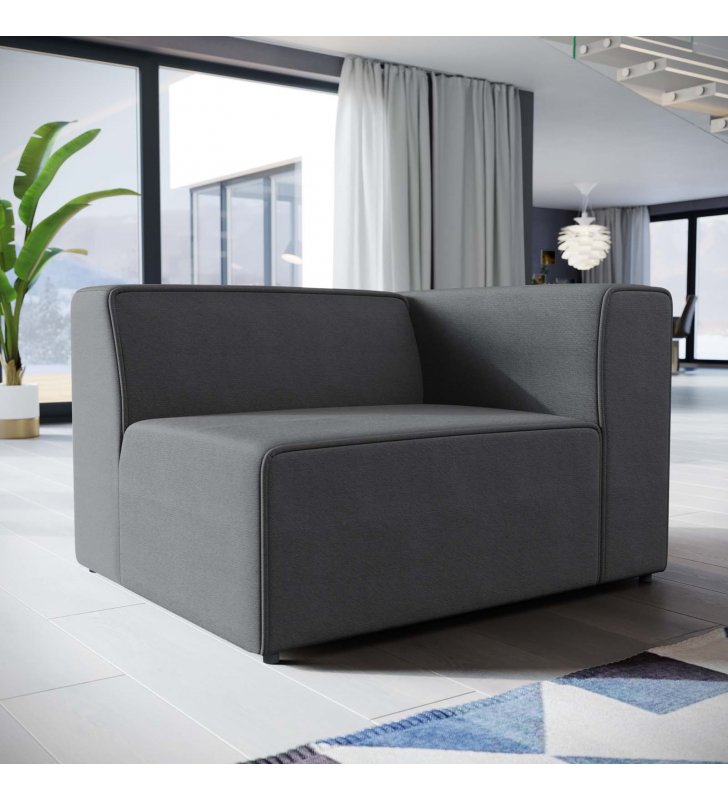 Mingle Fabric Right-Facing Sofa in Gray - Lexmod