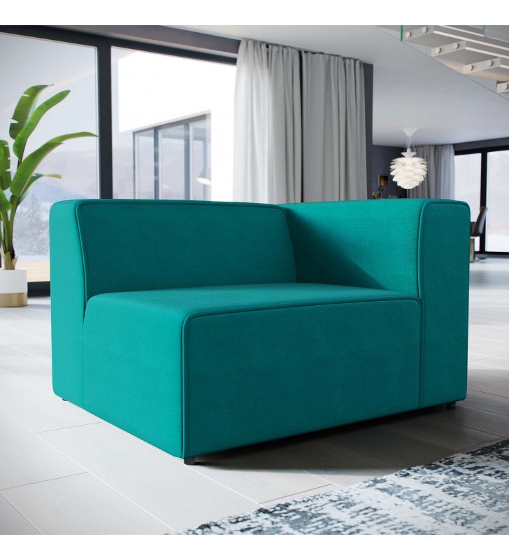 Mingle Fabric Right-Facing Sofa in Teal - Lexmod