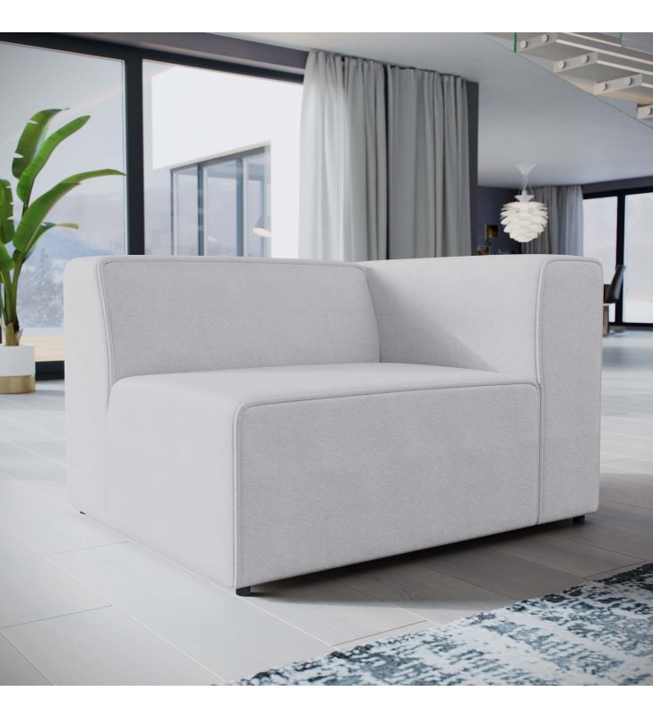 Mingle Fabric Right-Facing Sofa in White - Lexmod