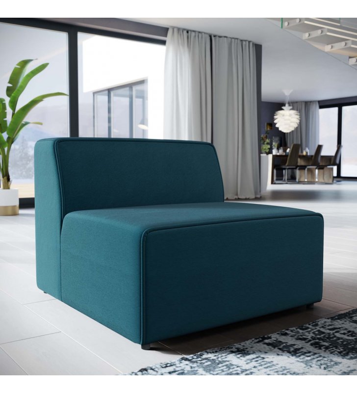Mingle Fabric Armless in Blue - Lexmod