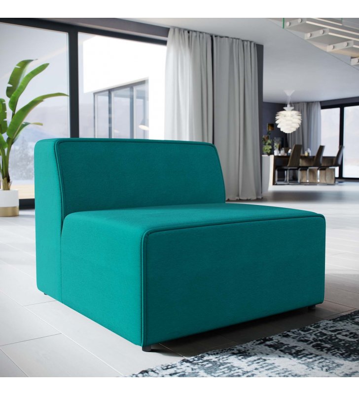 Mingle Fabric Armless in Teal - Lexmod