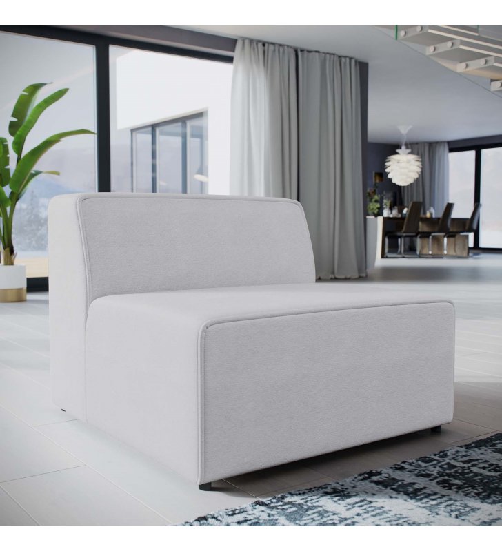 Mingle Fabric Armless in White - Lexmod