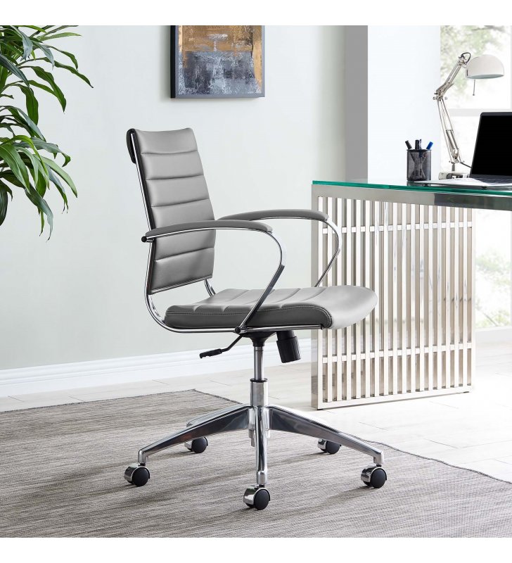 Jive Mid Back Office Chair in Gray - Lexmod